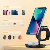 Choetech T585-F - Station de charge sans fil 3 en 1 magn&eacute;tique pour iPhone / AirPods Pro / Apple Watch - Noir