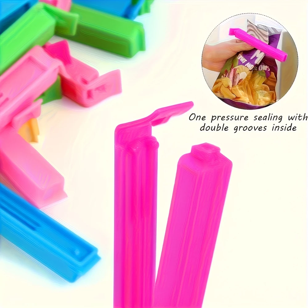 Clips de fermeture alimentaire pour sachets de nourriture en silicone flexible (set de 10 pi&egrave;ces) - Multicolore