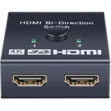 HDMI 2.0 Bidirektionaler Switch 2x1 / 1x2 4K UHD HDMI Umschalter Dual-Port High-Speed Splitter Audio Video - Schwarz