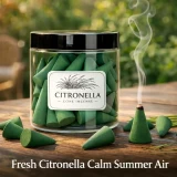 Citronella Räucherkegel Premium handgemacht lange Brenndauer Anti Mücken für draussen ideal für den Sommer - Grün