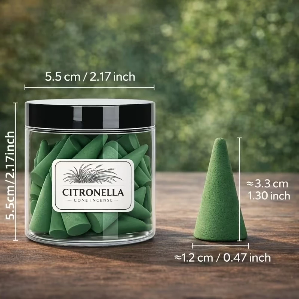 Citronella Räucherkegel Premium handgemacht lange Brenndauer Anti Mücken für draussen ideal für den Sommer - Grün