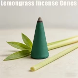 Zitronengras Duftkegel mit ätherischem Öl für Terrasse Balkon Garten Camping Wandern natürlicher Duft gegen Mücken (67 Stück) - Grün