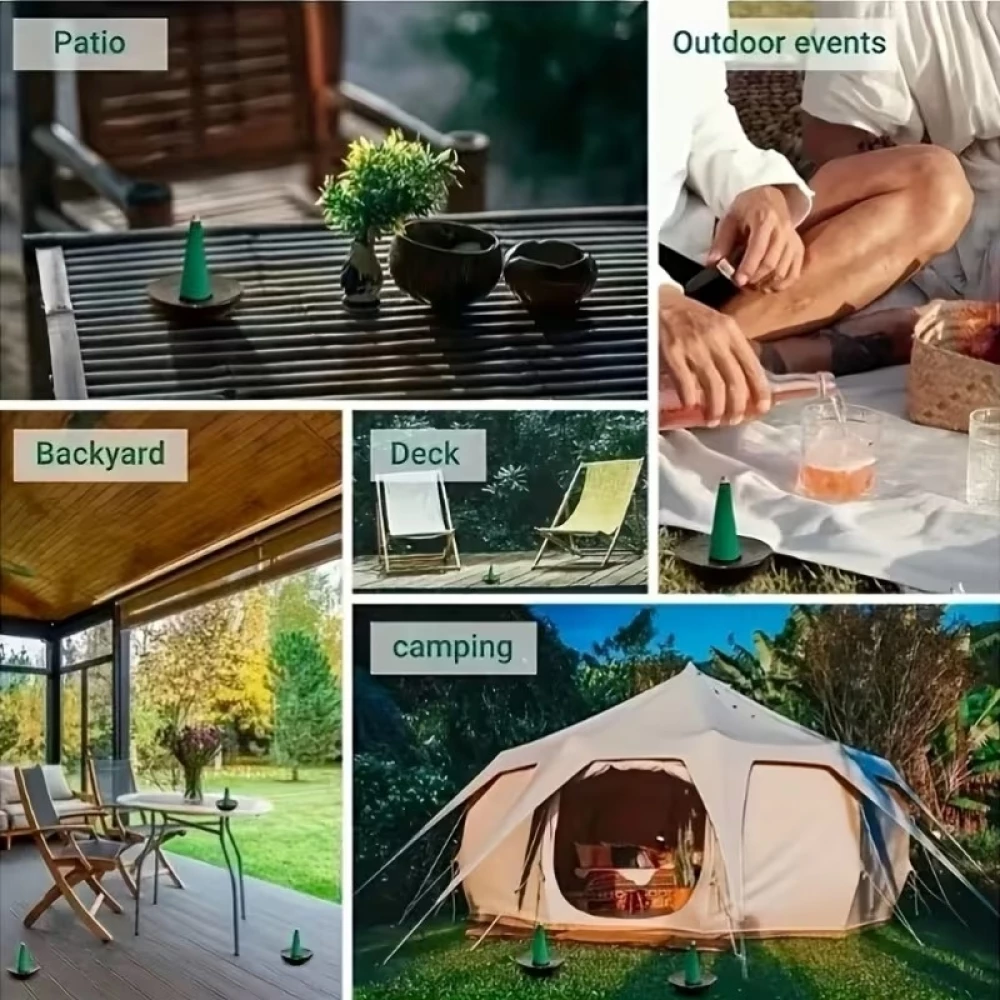 Zitronengras Duftkegel mit ätherischem Öl für Terrasse Balkon Garten Camping Wandern natürlicher Duft gegen Mücken (67 Stück) - Grün