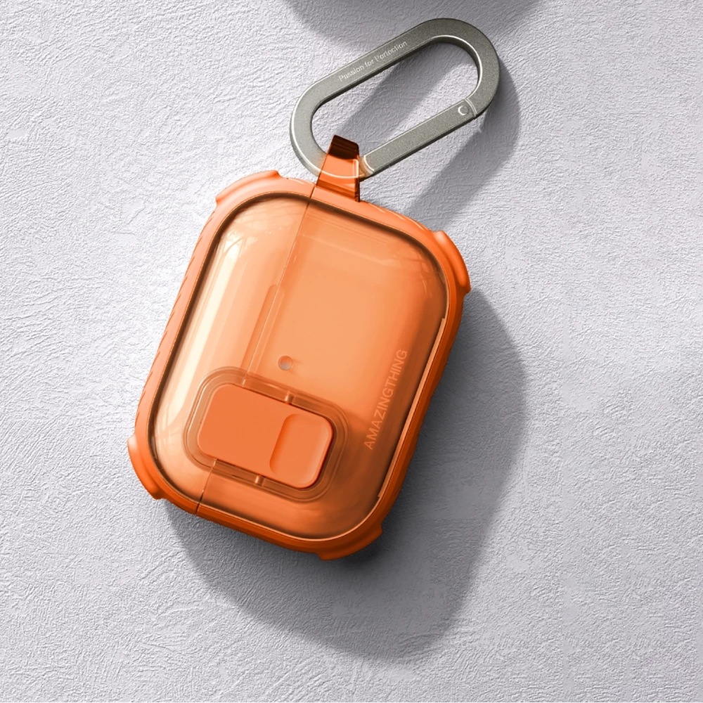 Coque AirPods 3 - AmazingThing Titan Pro Guardian Case protection innovant - Orange