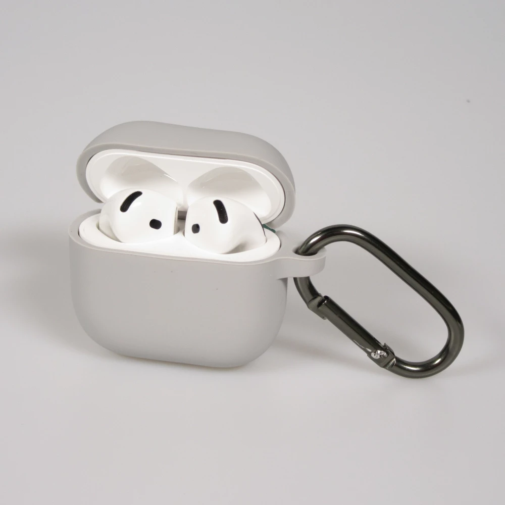 Coque AirPods 4 - Color&eacute;e en silicone protection souple et styl&eacute;e - Gris