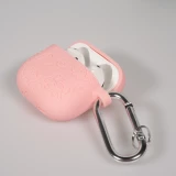 Coque AirPods 4 - Silicone dinosaures et fleurs grav&eacute;s - Rose