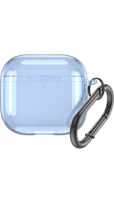 Coque AirPods 4 - Silicone TPU transparent - Bleu