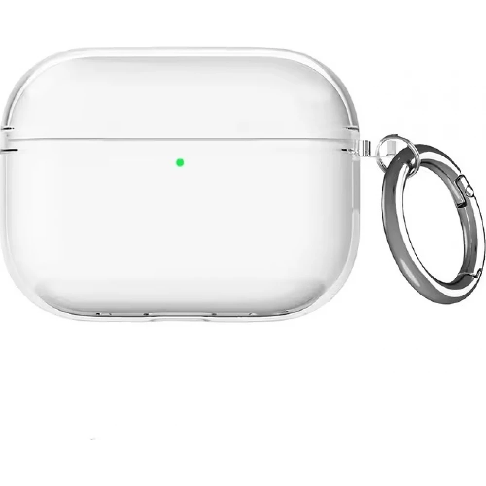 Coque AirPods Pro 3 - Silicone effet cristal avec porte-cl&eacute;s anneau pour &eacute;tui de charge - Transparent