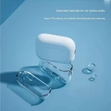 Coque AirPods Pro 3 - Silicone effet cristal avec porte-cl&eacute;s anneau pour &eacute;tui de charge - Transparent