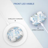 Coque AirPods Pro 3 - Transparente imprimé floral avec porte-clés et protection pour étui de charge en silicone - Rouge