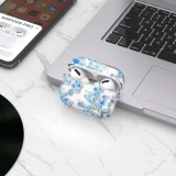 Coque AirPods Pro 3 - Transparente imprimé floral avec porte-clés et protection pour étui de charge en silicone - Rouge