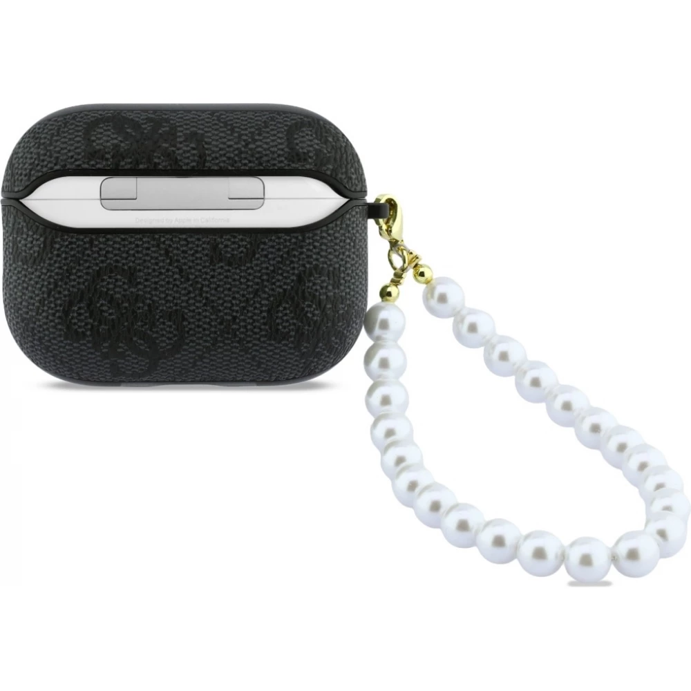 AirPods Pro / Pro 2 Case Hülle - Guess 4G für AirPods Pro 3 mit Perlenarmband - Schwarz