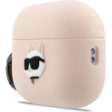 AirPods Pro / Pro 2 Case H&uuml;lle - Karl Lagerfeld Soft-Touch-Silikon mit gepr&auml;gtem Choupette-Kopf - Rosa