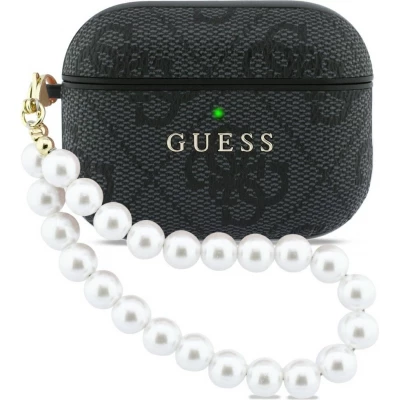 Coque AirPods Pro 3 - Guess 4G avec bracelet en perle - Noir