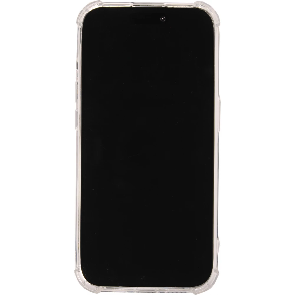 Coque iPhone 14 - Effet miroir cam&eacute;ra en silicone avec coins renforc&eacute;s - Argent