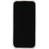 Coque iPhone 14 - Effet miroir cam&eacute;ra en silicone avec coins renforc&eacute;s - Argent