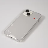 Coque iPhone 14 - Effet miroir cam&eacute;ra en silicone avec coins renforc&eacute;s - Argent