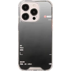 iPhone 14 Pro Max Case H&uuml;lle - Spiegel-Effekt Silikon-Kamera mit verst&auml;rkten Ecken - Silber