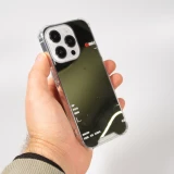 iPhone 14 Pro Max Case H&uuml;lle - Spiegel-Effekt Silikon-Kamera mit verst&auml;rkten Ecken - Silber