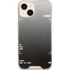 Coque iPhone 15 - Effet miroir cam&eacute;ra en silicone avec coins renforc&eacute;s - Argent