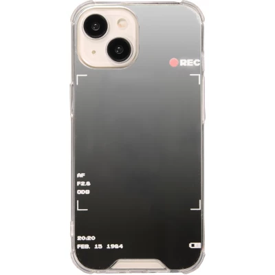Coque iPhone 15 - Effet miroir cam&eacute;ra en silicone avec coins renforc&eacute;s - Argent