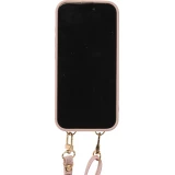 Coque iPhone 15 Pro - Cuir matelass&eacute; avec miroir et compartiment carte inclus grande lani&egrave;re amovible - Violet clair