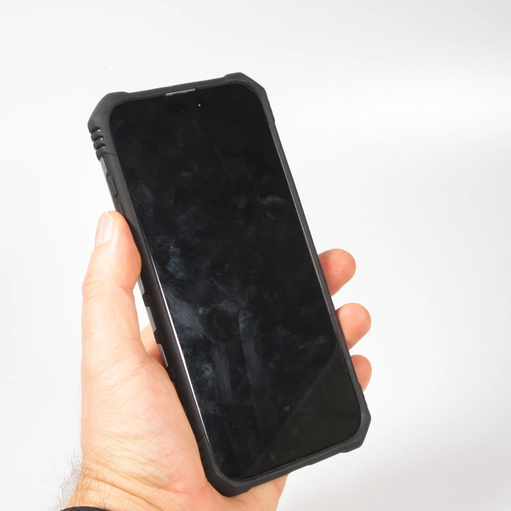 iPhone 16 Case H&uuml;lle - Armor mit Silikon-Eckschutz und St&uuml;tzring - Silber