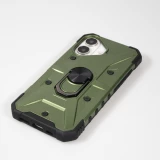 iPhone 16 Case H&uuml;lle - Armor Silikon-Ecken-Schutz mit St&uuml;tzring - Gr&uuml;n
