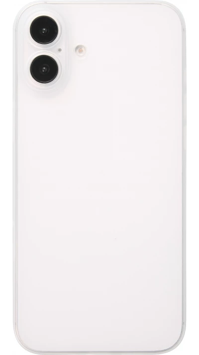 Coque iPhone 16 - Plastique ultra-fin texture mat semi-transparent - Blanc