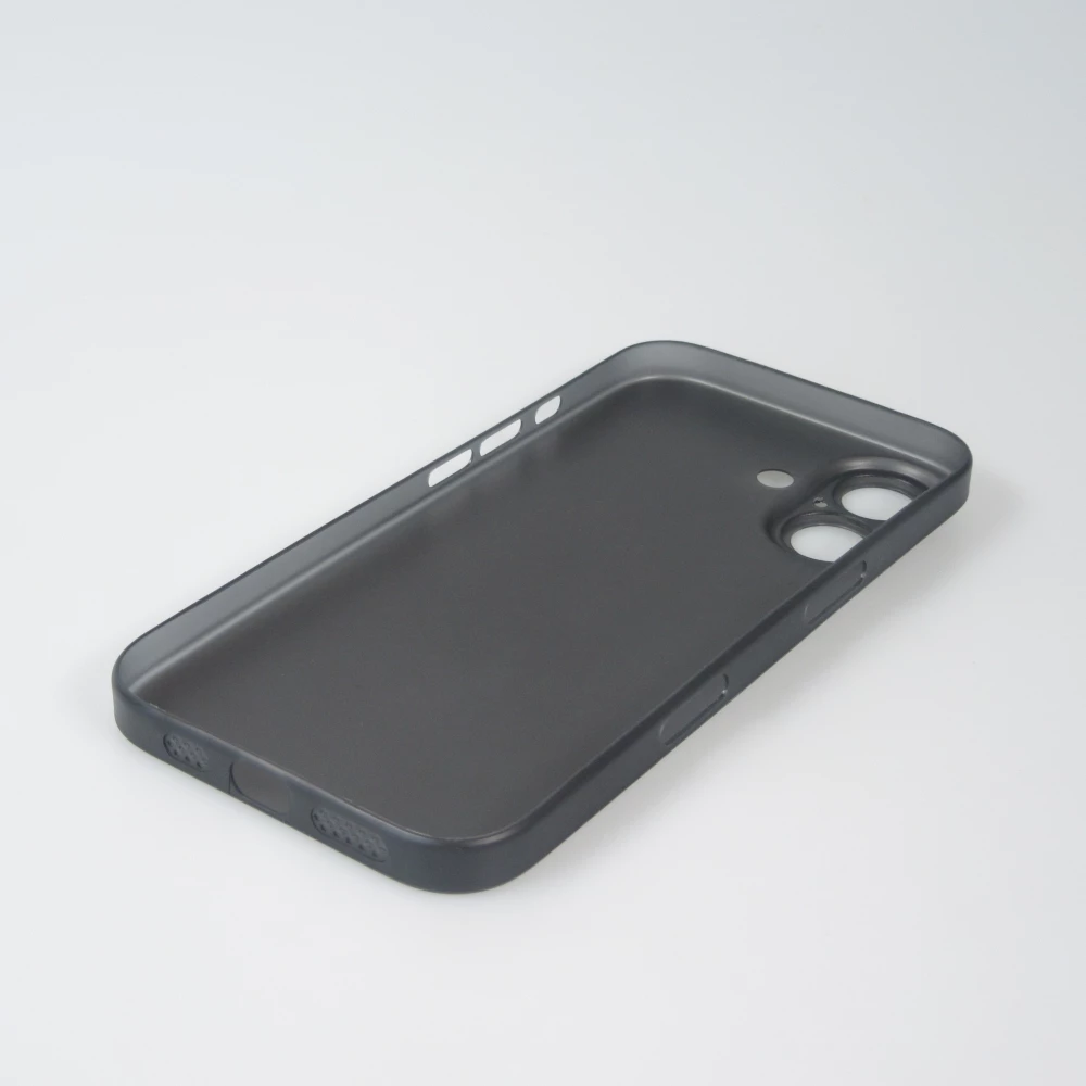 Coque iPhone 16 Plus - Plastique ultra-fin texture mat semi-transparent - Noir
