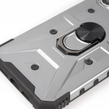 Coque iPhone 16 Pro - Armor avec protection des coins en silicone et anneau de soutien - Argent