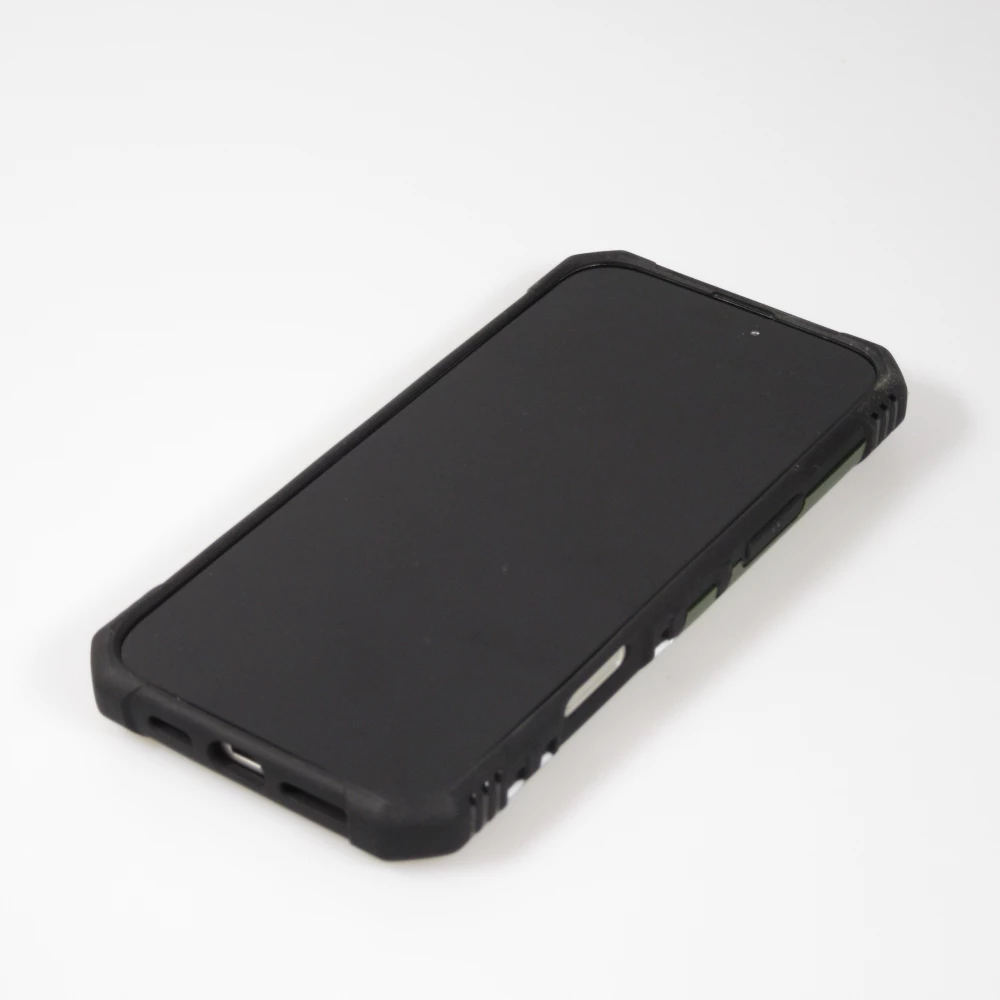 Coque iPhone 16 Pro - Armor avec protection des coins en silicone et anneau de soutien - Vert