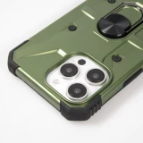 Coque iPhone 16 Pro - Armor avec protection des coins en silicone et anneau de soutien - Vert