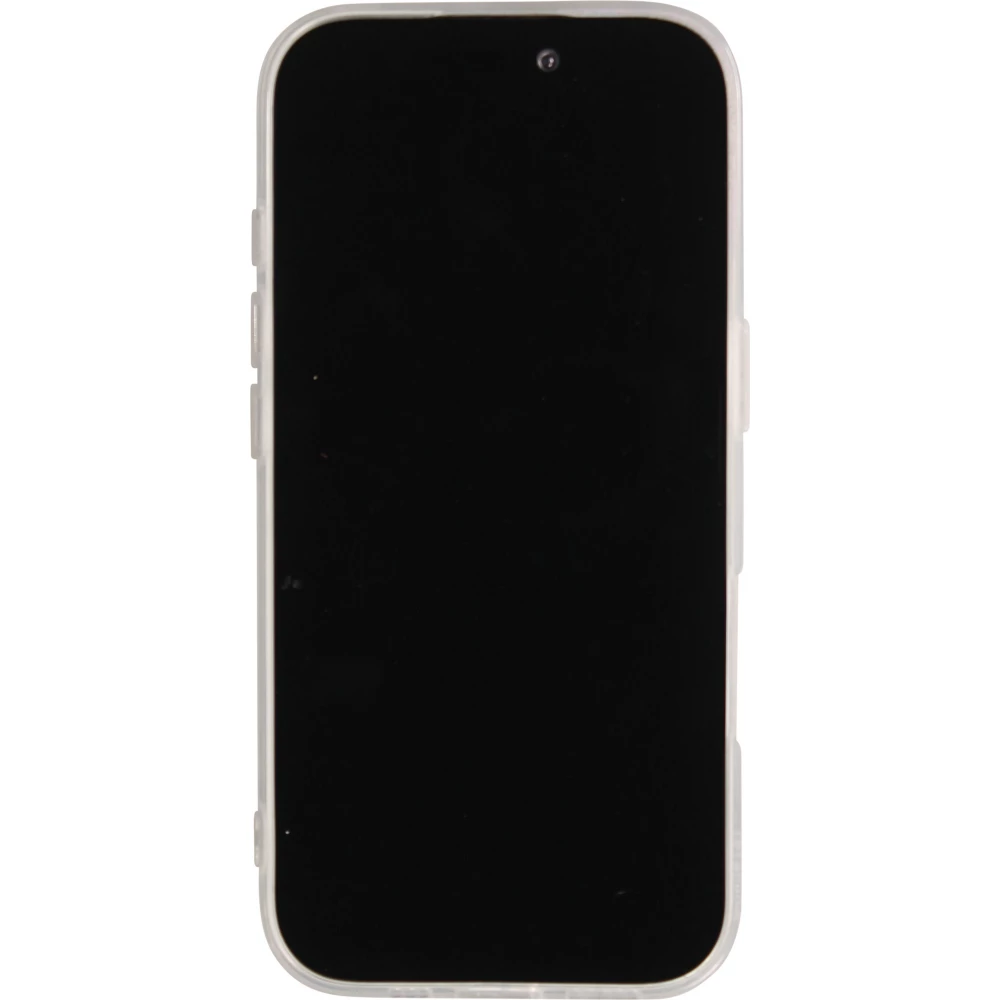 Coque iPhone 16 Pro - Effet rouille vintage en silicone rigide style industriel - Bleu