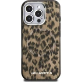 Coque iPhone 16 Pro Max -  Karl Lagerfeld IML l&eacute;opard MagSafe &eacute;l&eacute;gante - Brun