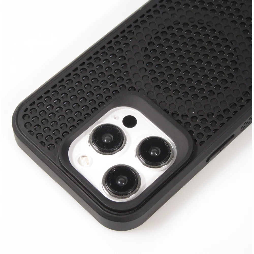 Coque iPhone 15 Pro Max - Ultra-légère et aérée avec look grille compatible MagSafe - Noir
