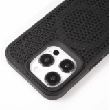 Coque iPhone 15 Pro Max - Ultra-légère et aérée avec look grille compatible MagSafe - Noir