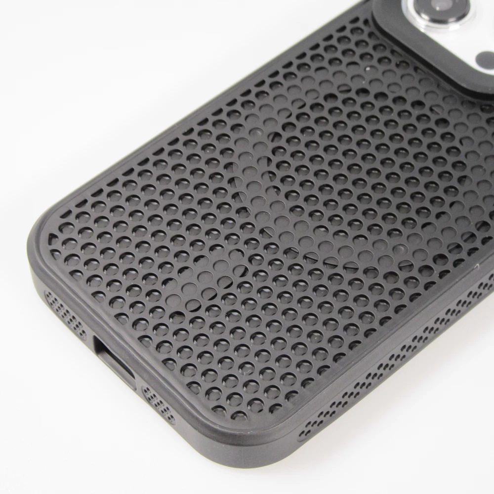 Coque iPhone 15 Pro Max - Ultra-légère et aérée avec look grille compatible MagSafe - Noir