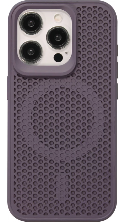 Coque iPhone 15 Pro Max - Ultra-légère et aérée avec look grille compatible MagSafe - Violet