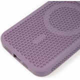 Coque iPhone 15 Pro Max - Ultra-légère et aérée avec look grille compatible MagSafe - Violet