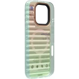 Coque iPhone 16 Pro Max - Youngkit effet iris&eacute; univers bleu avec reflets changeants - Bleu