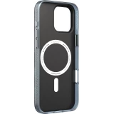 Coque iPhone 16 Pro Max - Youngkit silicone compatible MagSafe design circuit style puce &eacute;lectronique - Bleu