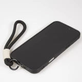 Coque iPhone 16 Pro - Silicone Soft Touch MagSafe avec vagues et lani&egrave;re - Noir