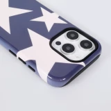 Coque iPhone 16 Pro - Star pop à motif étoiles double protection renforcée avec intérieur en silicone et extérieur en plastique rigide - Bleu