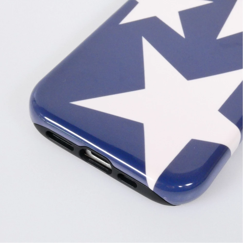 Coque iPhone 16 Pro - Star pop à motif étoiles double protection renforcée avec intérieur en silicone et extérieur en plastique rigide - Bleu