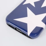 Coque iPhone 16 Pro - Star pop à motif étoiles double protection renforcée avec intérieur en silicone et extérieur en plastique rigide - Bleu
