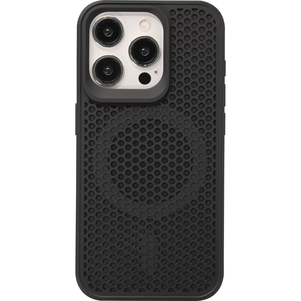 iPhone 15 Pro Case Hülle - Ultra-leicht und luftig mit MagSafe-kompatiblem Gitterdesign - Schwarz