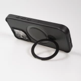 iPhone 16 Case Hülle - Transparente Minimalistische mit Drehring und Verstärkten Kanten - Schwarz