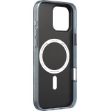Coque iPhone 16 - Youngkit silicone compatible MagSafe design circuit style puce &eacute;lectronique - Gris