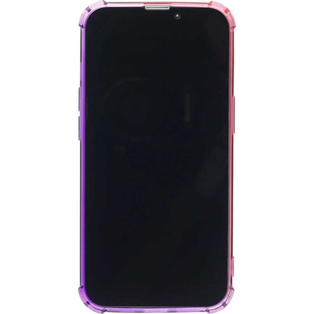 iPhone 16e Case Hülle - Gummi Bumper Rainbow mit extra Schutz für Ecken Antischock - rosa - Violett